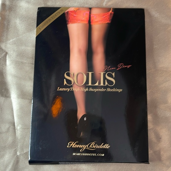 Honey Birdette Accessories - Honey Birdette Neon Bronze Solis Thigh High Suspender Stockings